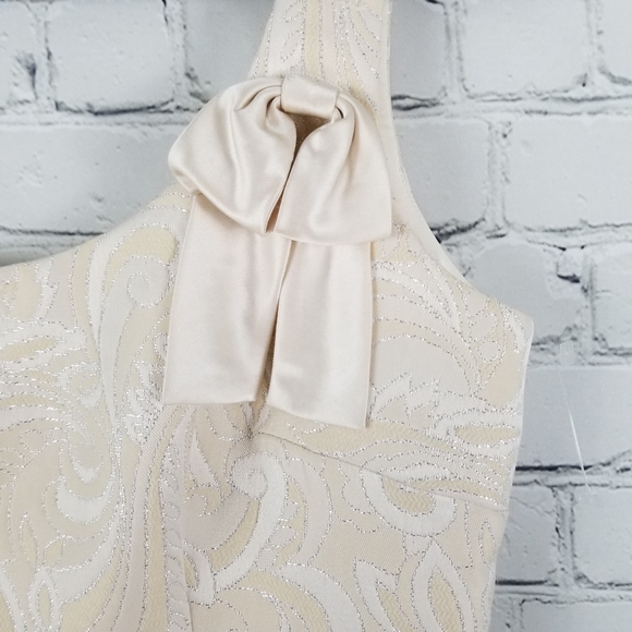 MAGGY LONDON | metallic thread filigree bow dress - Picture 2 of 6